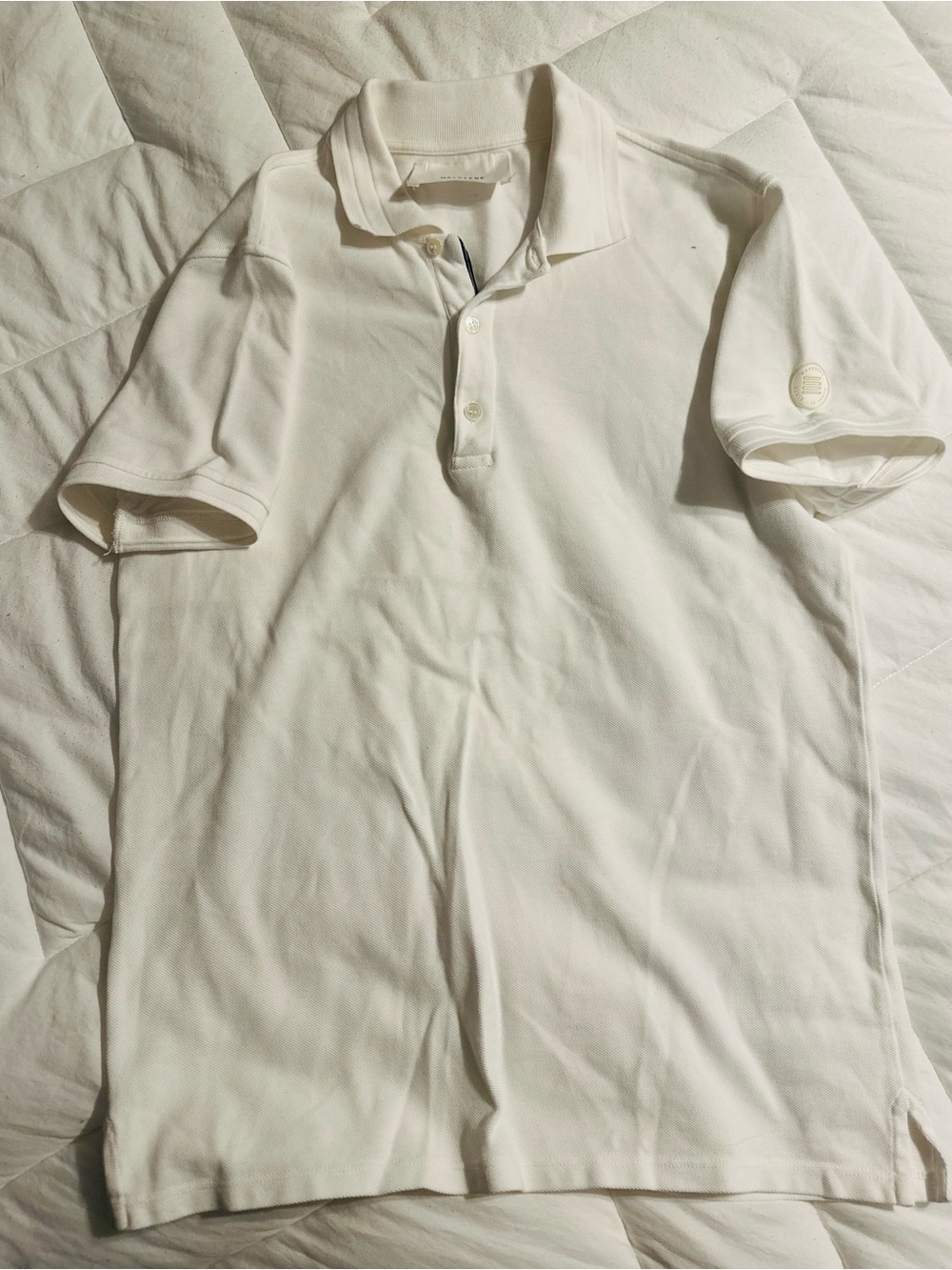 Men's White Short-Sleeve Polo Shirt